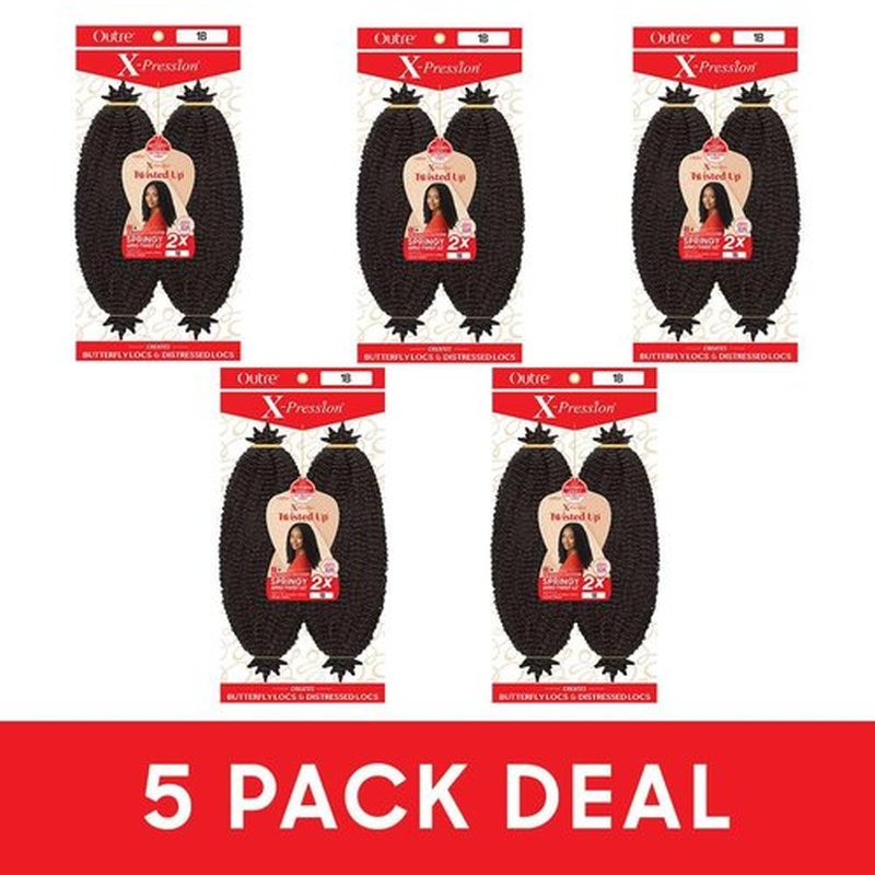 [5PACK DEAL] Outre X-Pression - Twisted Up - Springy Afro Twist 12" 2X (MEDIUM BROWN 4)