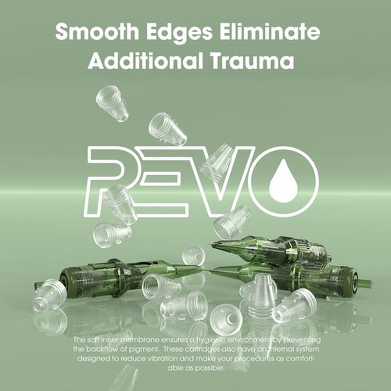 INKin REVO Tattoo Cartridges Magnum Curved 7RM, Tattoo Cartridge #12 Standard 0.35mm Round Mag Disposable Tattoo Needles With Stay-Sharp Needles Long Taper 20Pcs with Professional Membrane (R1207M1C)
