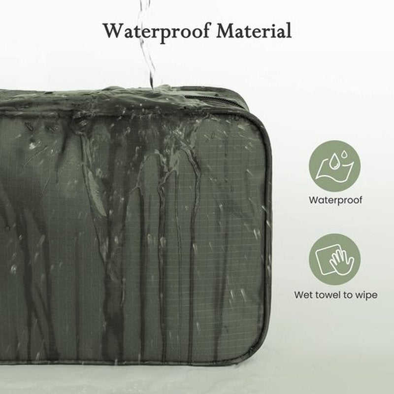 Maliton Travel Toiletry Bag for Men, Hanging Toiletry Bag with 4 Compartments, Portable Waterproof Compact Travel Bathroom Organizer, Ideal for Travel Daily Life (Olive Green)