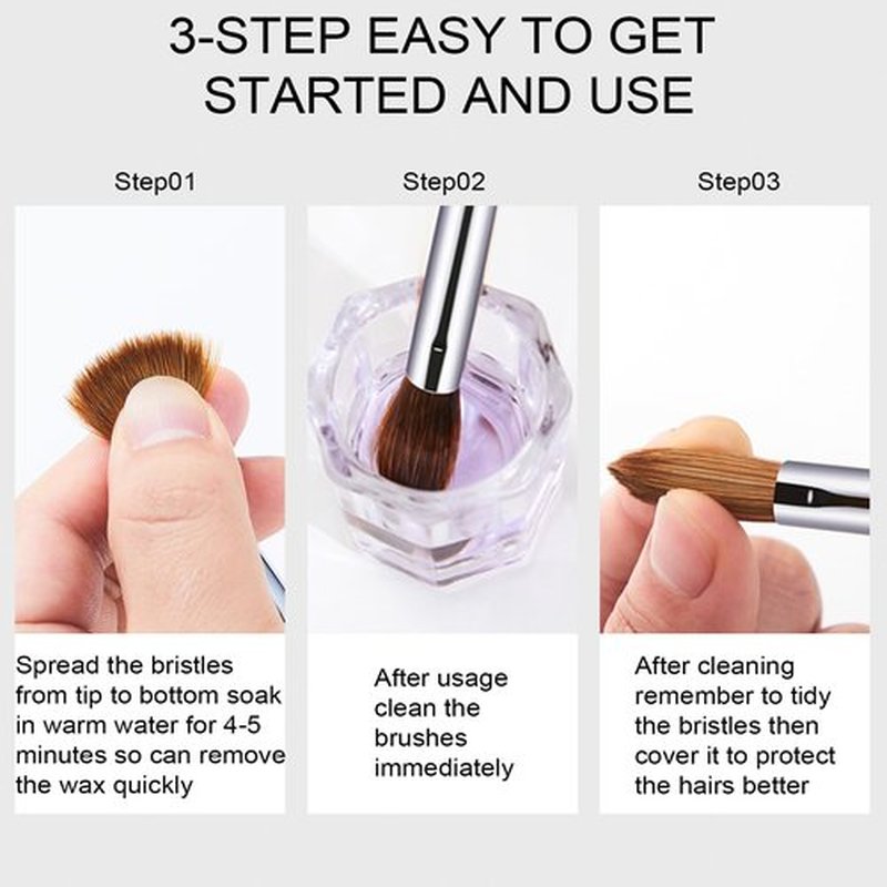 KEMEISI Acrylic Nail Brush Size #08, 100% Pure Kolinsky Nail Art Brushes for Acrylic Application, Sturdy Handle Oval Shaped Acrylic Powder Nail Design Tools for Professional Manicure DIY