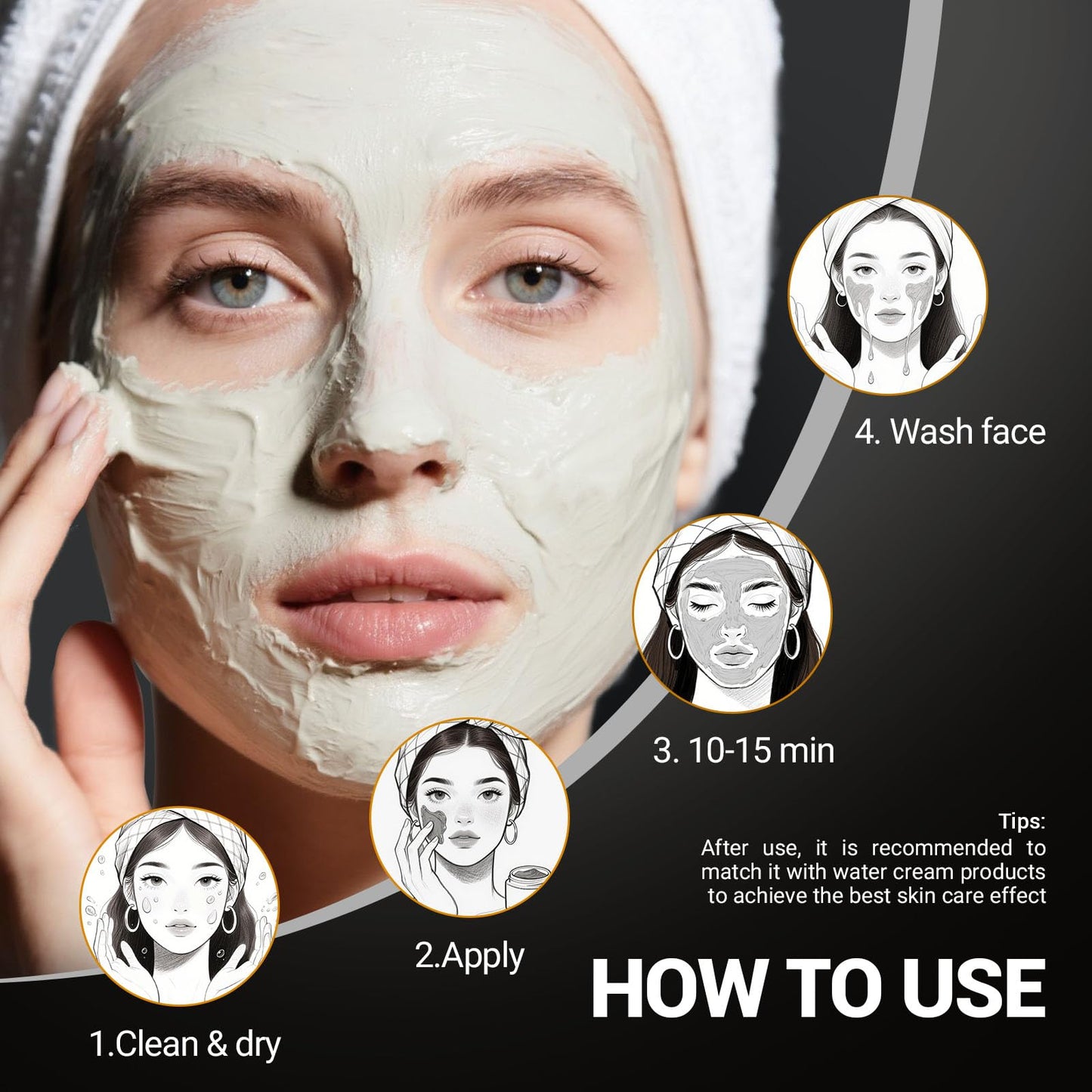 Kaolin Clay Mask for Face, Blackhead Remover & Oil Control, 10.5 oz