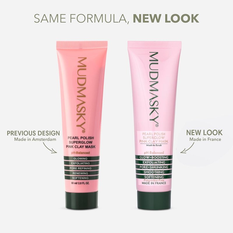 Pearl Polish Pink Clay Mask - Superglow Formula with A+ Grade Australian Clay | 2.0 OZ