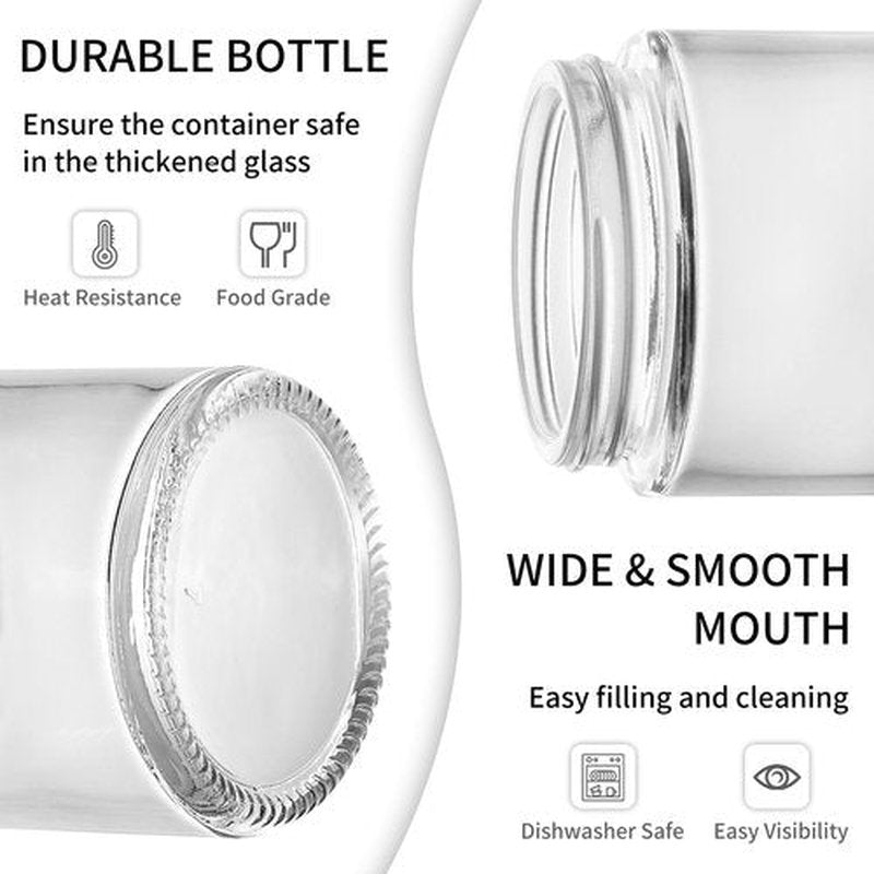 KEYWING 2oz Small Glass Jars with Black Lids, 35 Pack Clear Round Glass Cosmetic Jars with Inner Liners for Lotions, Powders and Ointments