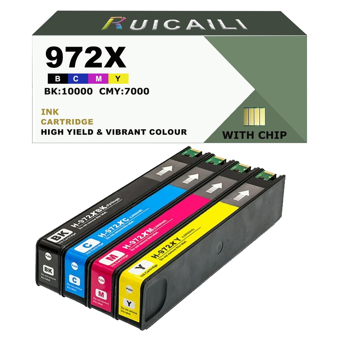 Compatible Ink Cartridge for 972X High Yield Ink for PageWide Pro 477dw 577dw 452dw 552dw 477dn 452dn 577z P55250dw Printers, 4 Pack