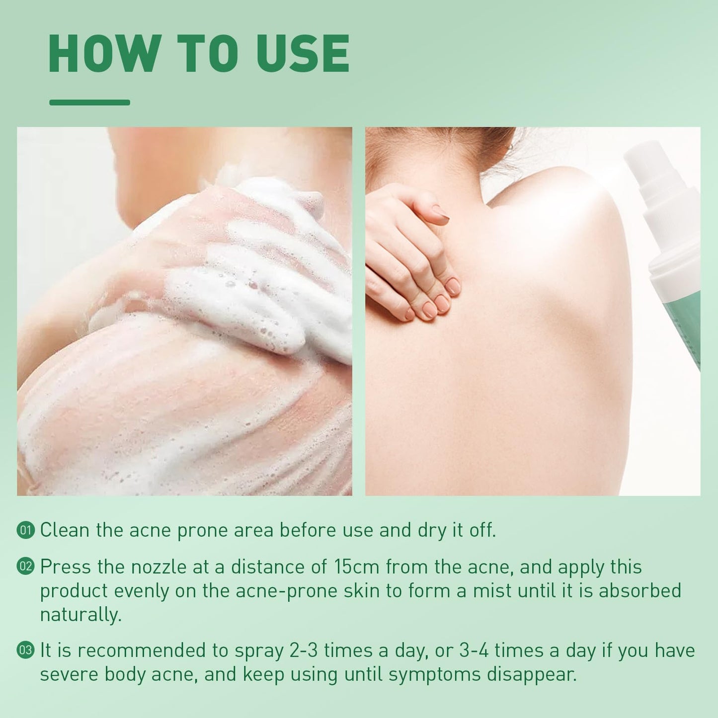 Back Acne Treatment Spray With Herbal Formula, 2% Salicylic Acid & Tea Tree Oil - Body Acne Solution, 120ml