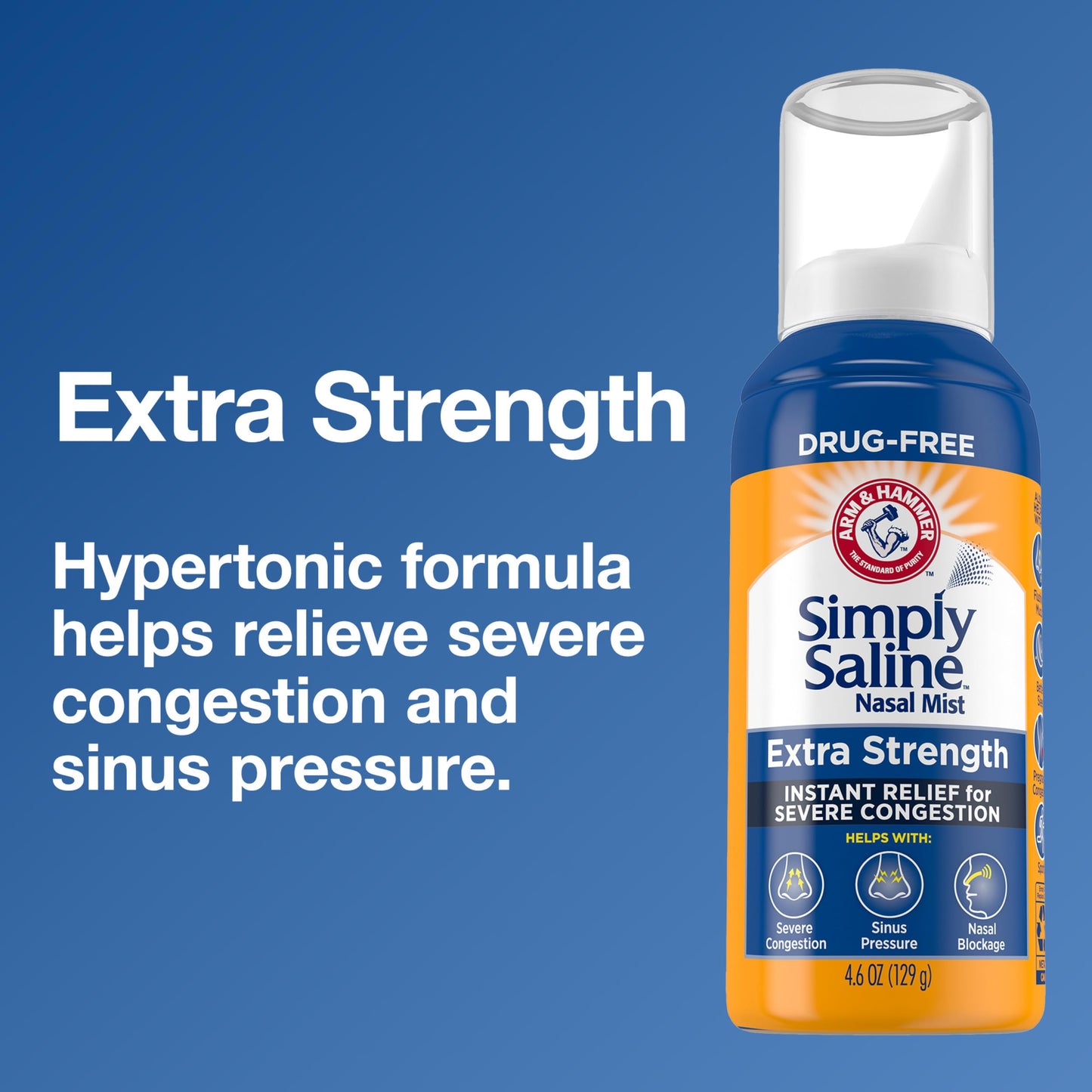 ARM & HAMMER Simply Saline Extra Strength Nasal Mist, 4.6 oz, 3-Pack