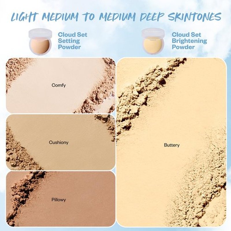 Kosas Cloud Set Face Brightening Powder - Pressed Brightening Powder, Smooths Shine Control, Coverage for Dark Undereye & Uneven Skin - Lightweight Setting Powder - Buttery (Sheer Brightening Yellow)