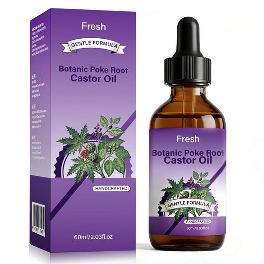 Poke Root & Castor Oil - Natural Lymphatic Support with Vitamin E | Soothing Massage Blend for Skin Wellness