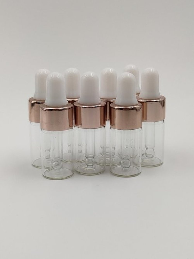 YYNGJCK 15Packs Sample Glass Dropper Bottles for Essential Oils, Mini Glass Vials Perfume Aromatherapy Cosmetic Liquid Containers With Glass Eye Dropper (3ml)