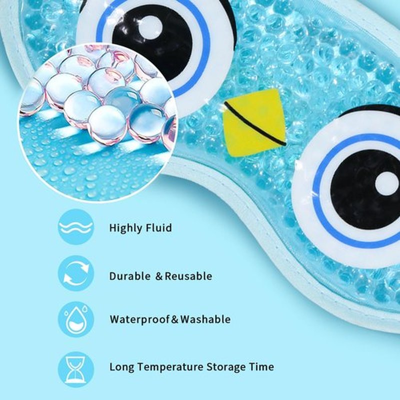 CONBELLA 2PCS Adorable Cooling Eye Mask Gel Eye Mask, Reusable Hot Cold Therapy Cold Eye mask for Post Surgery, Puffiness, Dark Circles, Eye Bags, Dry Eyes (Pig+owl)