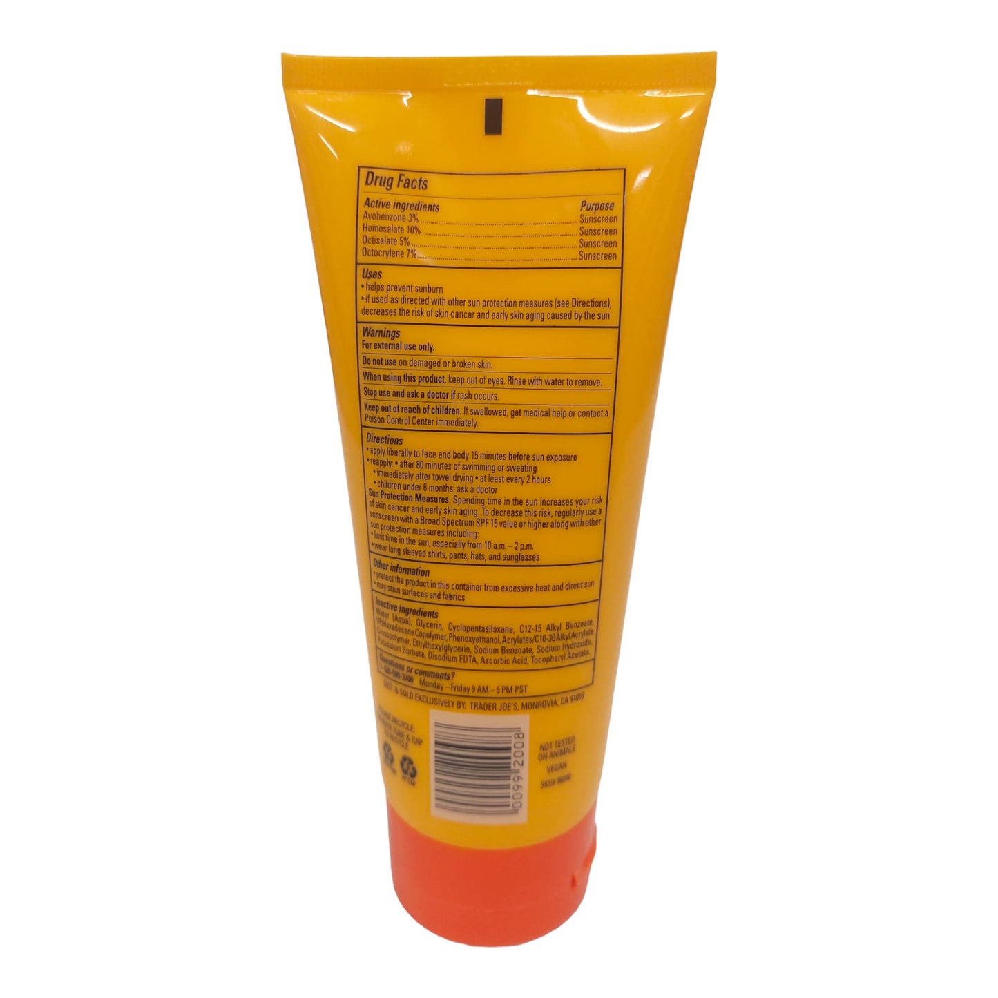 Trader Joe's Face and Body Sunscreen Lotion Broad Spectrum SPF 30, 6 fl oz(177 ml)