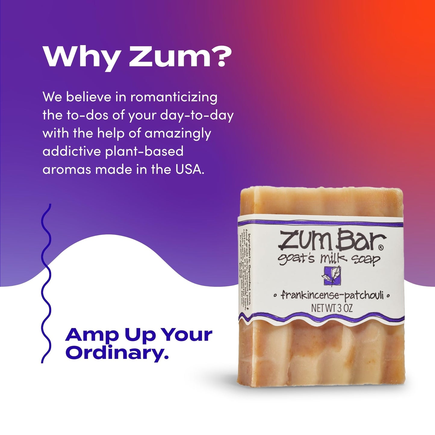 Indigo Wild Zum Goat's Milk Soap Bar - Bar Soap for Hands & Body Made with Essential Oils - 3 oz - Frankincense-Patchouli (3 Pack)