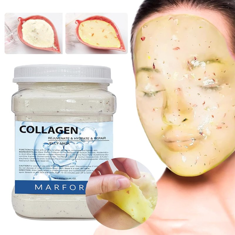Hydrojelly Peel-Off Face Mask - Moisturizing Collagen Formula for Spa-Quality Skincare | 23 Fl Oz