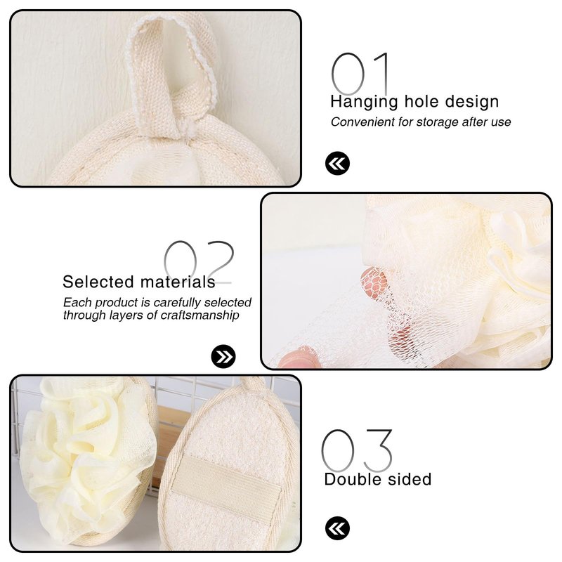 PASDUCHAS Larger Lightweigh Travel Size Loofah, Terry Cloth Small Mini Travel Sponges for Body, Sensitive Skin Exfoliating
