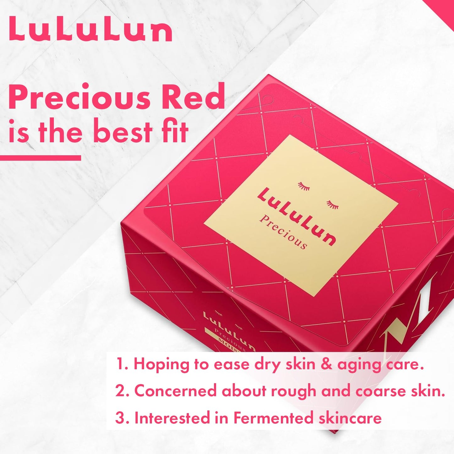 Lululun Anti Aging Face Mask for Women 32 Sheet, Daily Face Mask Skin Care & Moisturizing FACE MASK with Rice Extract, Collagen& Honey, Japanese Face Mask Sheet & Facial Sheet Mask, PRECIOUS MOIST