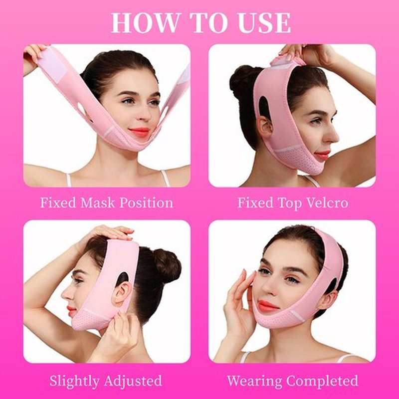 Habodd Chin Strap for Sleeping Face Lift Reusable V Line Mask Chin Strap for Double Chin Facial Shaping Belt Jawline Shaper Face Tightener Jaw Exerciser Face Lifting Anti Sagging
