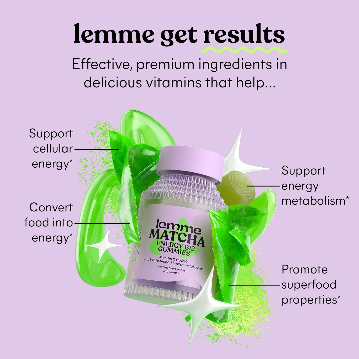 Lemme Essentials Bundle (Gift Box) - Matcha, Chill and Focus Gummies to Support Energy Metabolism, Relaxation and Concentration - Gluten Free, Non GMO, Gelatin Free (Variety Pack of 3)