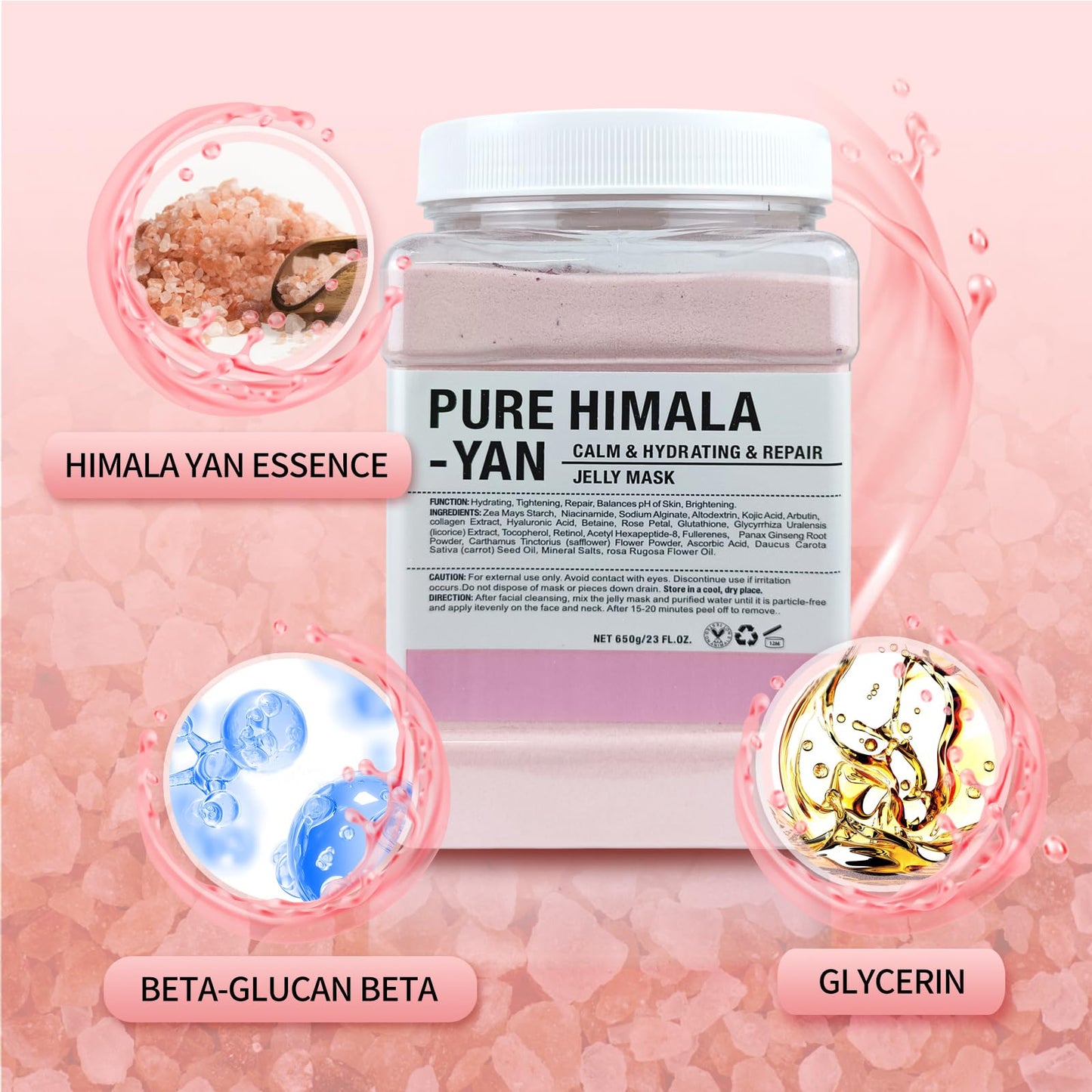 Angeland Jelly Mask for Facials Professional, Hydrating & Moisturizing Peel-Off Natural Gel Face Mask SkinCare, Professional Spa Use Jelly Face Masks, Deep Hydration & Glow 23 Fl Oz (Pure Himala Yan)