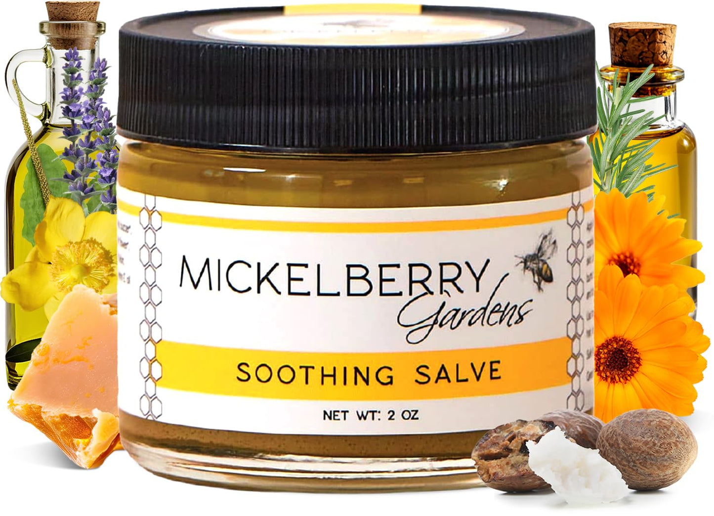 Mickelberry Gardens Soothing Skin Salve 2oz Calendula Lavender Beeswax Balm