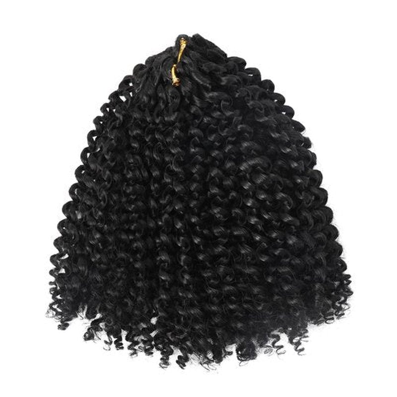 MODERN QUEEN 8 Inch Short Passion Twist Crochet Hair - 9 Bundles Marlybob Kinky Curly Crochet Hair for Black Women and Kids - Water Wave Crochet Braids