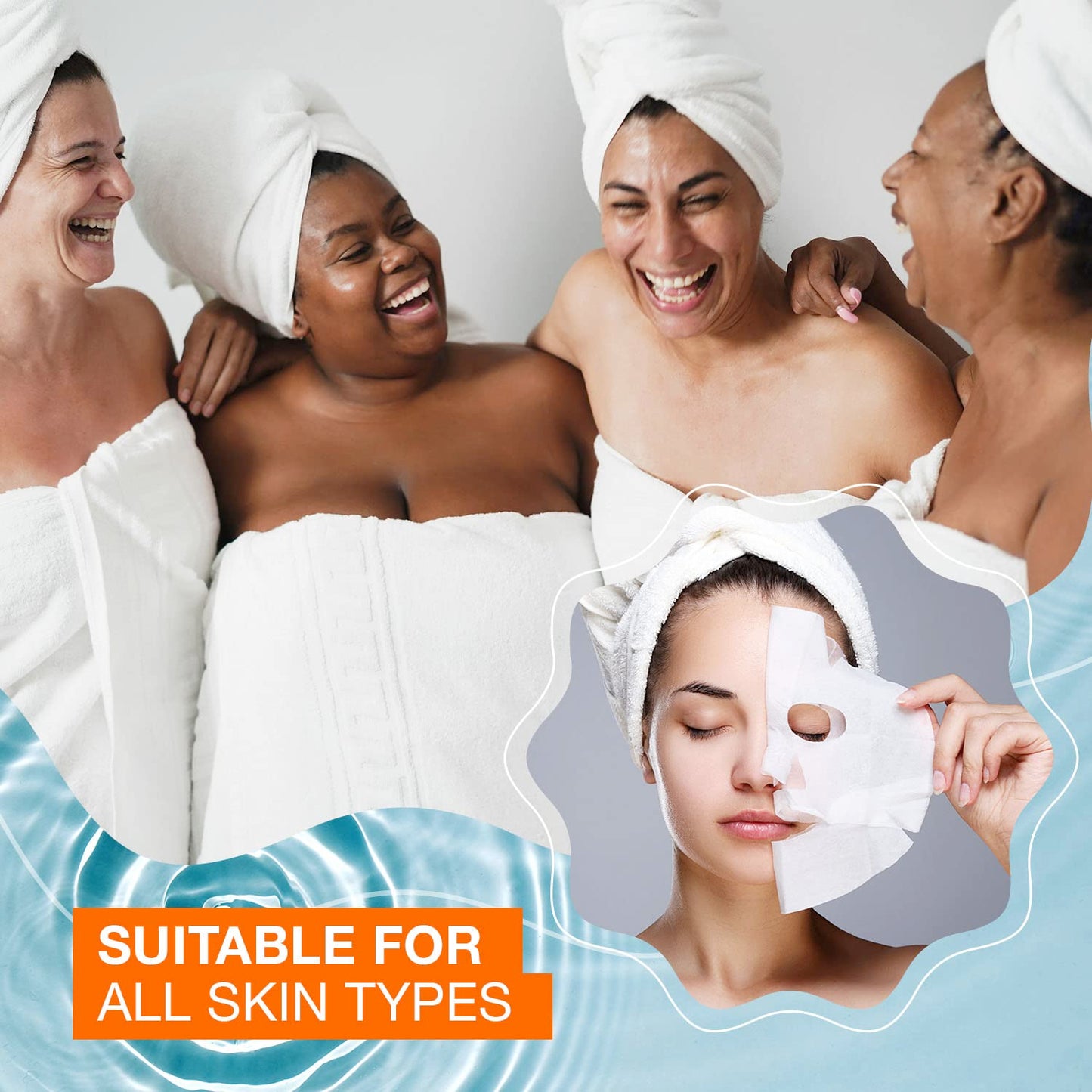 Natural Chemist Vitamin C & Collagen Sheet Face Mask - Brightening, Anti-Aging, Skin Nourishing, Moisturizing, Dermatologist Tested, Cruelty Free Korean Skin Care For All Skin Types - 20 Masks