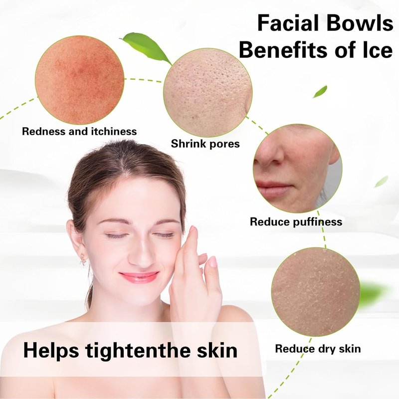 Face Ice Bowl with Built-in Ice Tray - Collapsible Silicone Cold Plunge Therapy for Skin Tightening | Portable Spa Tool (Black)