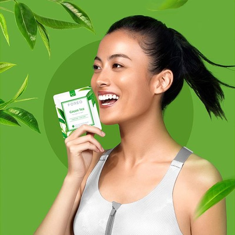 FOREO Green Tea UFO Activated Facial Mask for Blemish-Prone Oily Skin, 6 pack, Purifying, Antioxidant, Moisturizing, Green Tea & Ulmus Extract, Cruelty-Free, Clean Formula, Compatible with UFO 2 & UFO