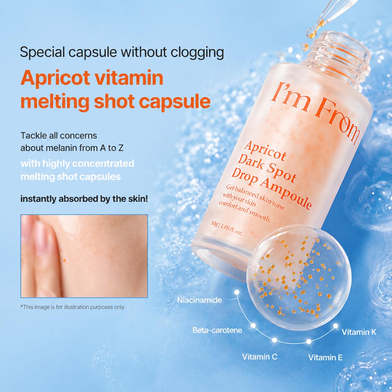 I’m From Apricot Glow Ampoule, Serum with 5% Niacinamide, & Apricot Extract Serum 1.69fl.oz