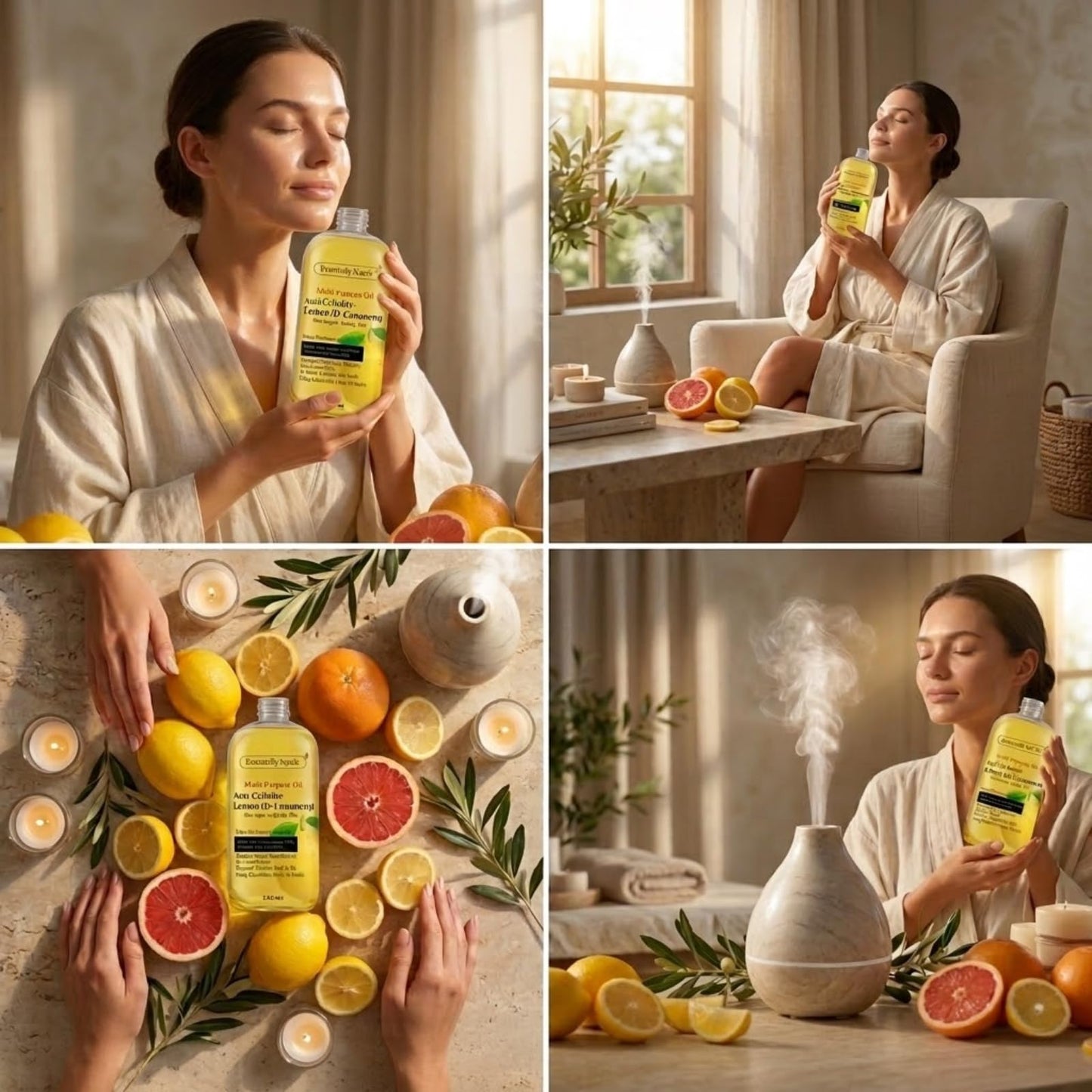 Essentially KateS Lemon (D-Limonene) Massage Lotion Body Oil Multi-Purpose Oil 8 Fl Oz - Cellulite Massage, After-Shower Moisturizer, Hair Scalp Conditioning, and Nail & Cuticles Nourishing