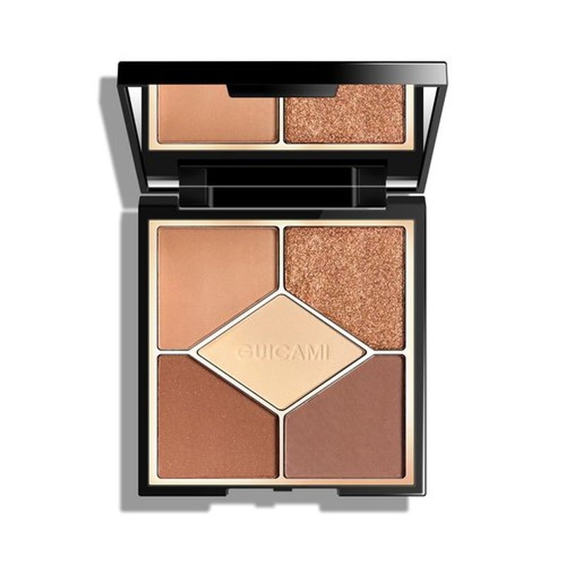 KYDA 5 Colors Eyeshadow Palette, Ultra-rich Matte Apricot Brown Shades, Glitter Pearl Gold Bronzer Eyeshadow, Blendable Lightweight Powder, High Pigment Nude Neutral Eyes Makeup, Shiny Apricot