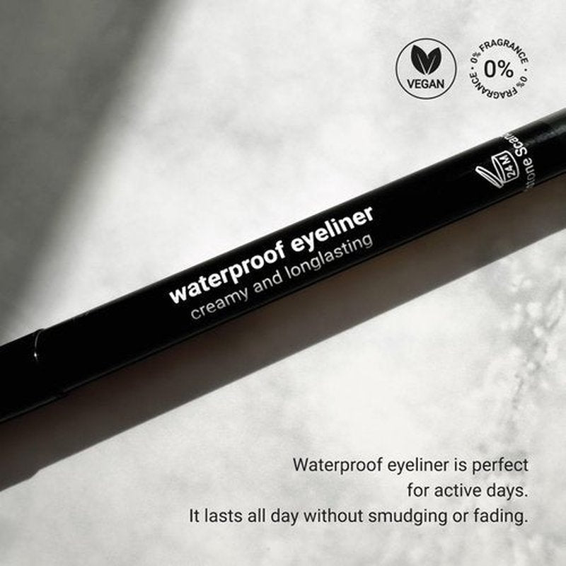 Sandstone Scandinavia Black Waterproof Eyeliner Pencil - Vegan Hypoallergenic Eyeliner for Sensitive Eyes - Smudge Proof Gel Eyeliner Black - Anti-Aging Properties Hypoallergenic Makeup