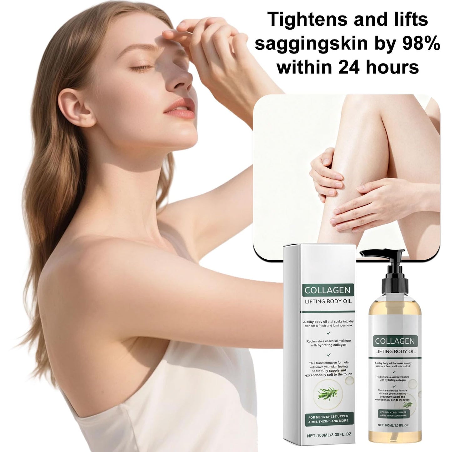 Cvreoz Collagen Oil, 2026 New Collagen Lifting Body Oil After Shower, Anti Aging Moisturizing Collagen Lifting Body Oil For Women & Men, Natural Anti-Wrinkle Serum for All Skin Types