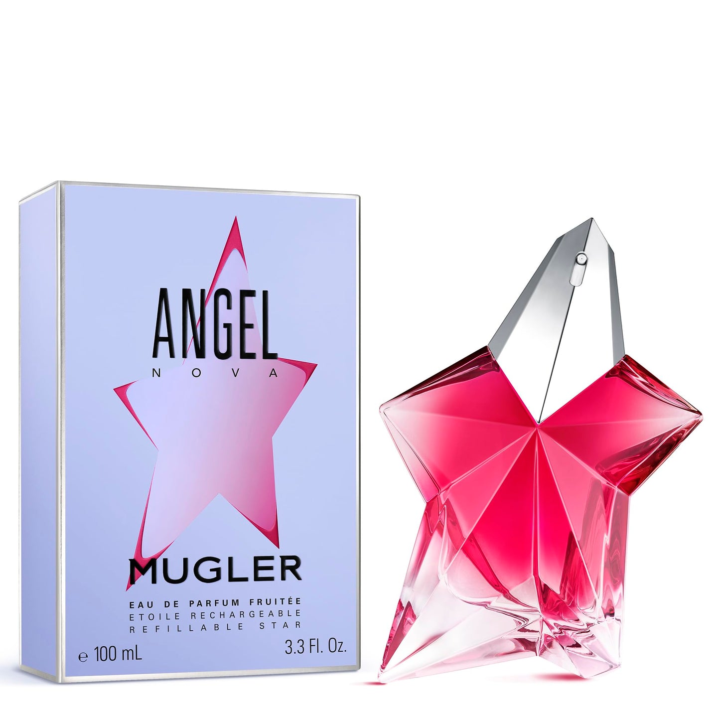 Mugler Angel Nova - Eau de Parfum - Women's Perfume - Floral & Fruity - With Bergamot, Rose, and Cedarwood - Long Lasting Fragrance - 3.3 Fl Oz