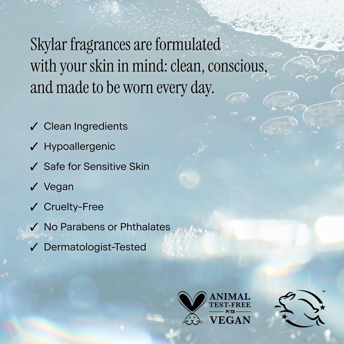Skylar Salt Air Travel Perfume for Women - Mini Fresh Beach Perfume, Driftwood, Sea Salt & Water Lily Notes - Hypoallergenic, Vegan, Clean Fragrance for Sensitive Skin - 10mL / 0.33 Fl oz