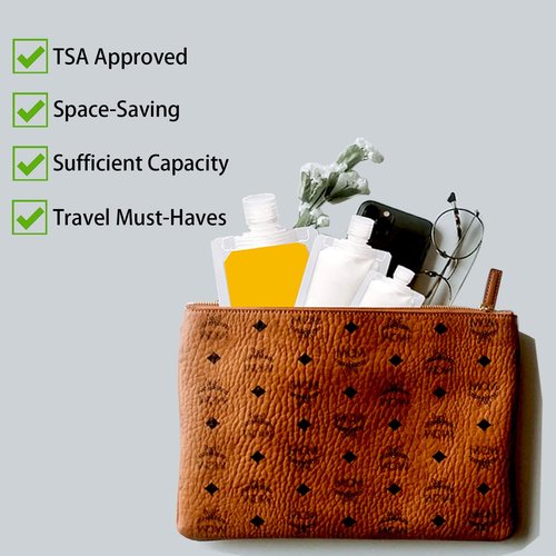 GUXACU 18 PCS Travel Pouches for Toiletries TSA Approved Travel Fluid Makeup Packing Bag Travel Containers for Toiletries Leak Pproof Travel Size Toiletries Refillable Cosmetic Containers