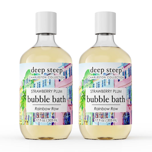 Deep Steep Bubble Bath, Lavender Chamomile, 17 oz (Pack of 2) – Soothing Soak with Shea Butter, Argan Oil, Aloe Vera & Coconut Oil – Vegan, Sulfate-Free, PH-Balanced Clean Beauty