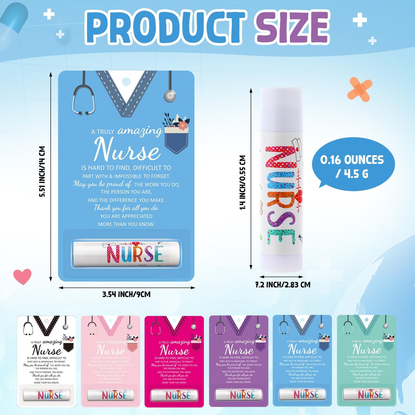 Dansib Nurse Week Appreciation Gifts Bulk Lip Balms Inspirational Thank You Nursing Gifts for Hospital Staff Employees CNA RN Student Graduation 2026(48 Pack)