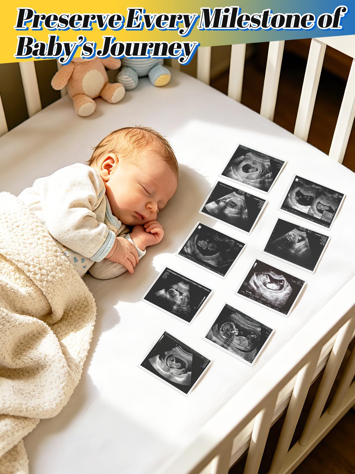 Easy Insert Photo Protector for 3x4in Ultrasound Pictures - Side-Loading to Keep Baby Sonogram Picture/Special Memories Safe, Pregnancy Journal Must Haves, Pregnancy Gifts for Expecting Mom, 20 Pack