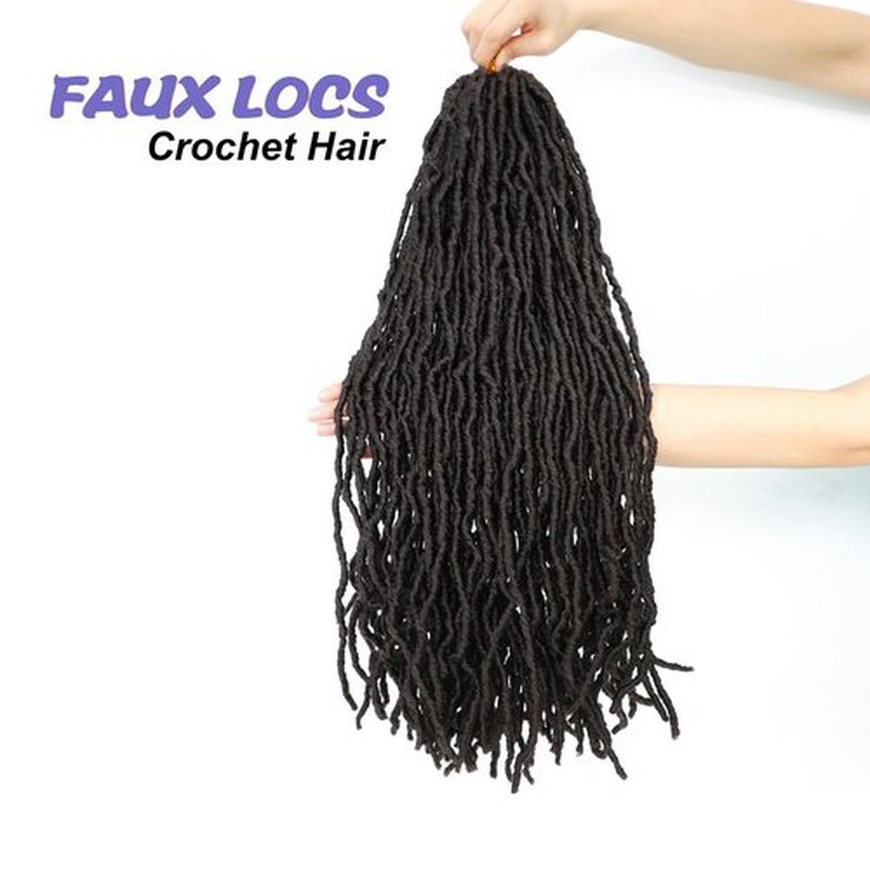 Faux Locs Crochet Hair 18 Inch 6 Packs Soft Locs Crochet Hair for Black Women New Crochet Braids Locs for Butterfly Locs Pre Looped Curly Wavy Braiding Hair Extensions (4#, 18 Inch)