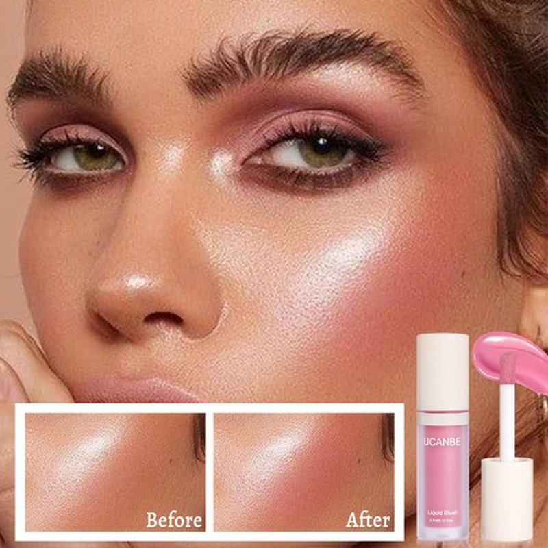 UCANBE Liquid Shimmer Blush Makeup for Cheeks, Highly Pigmented, Long Lasting, Anti-scratch, Natural-Looking, Daily Use Makeup Blush Suitable for Women Girls(05 Baby Pink)