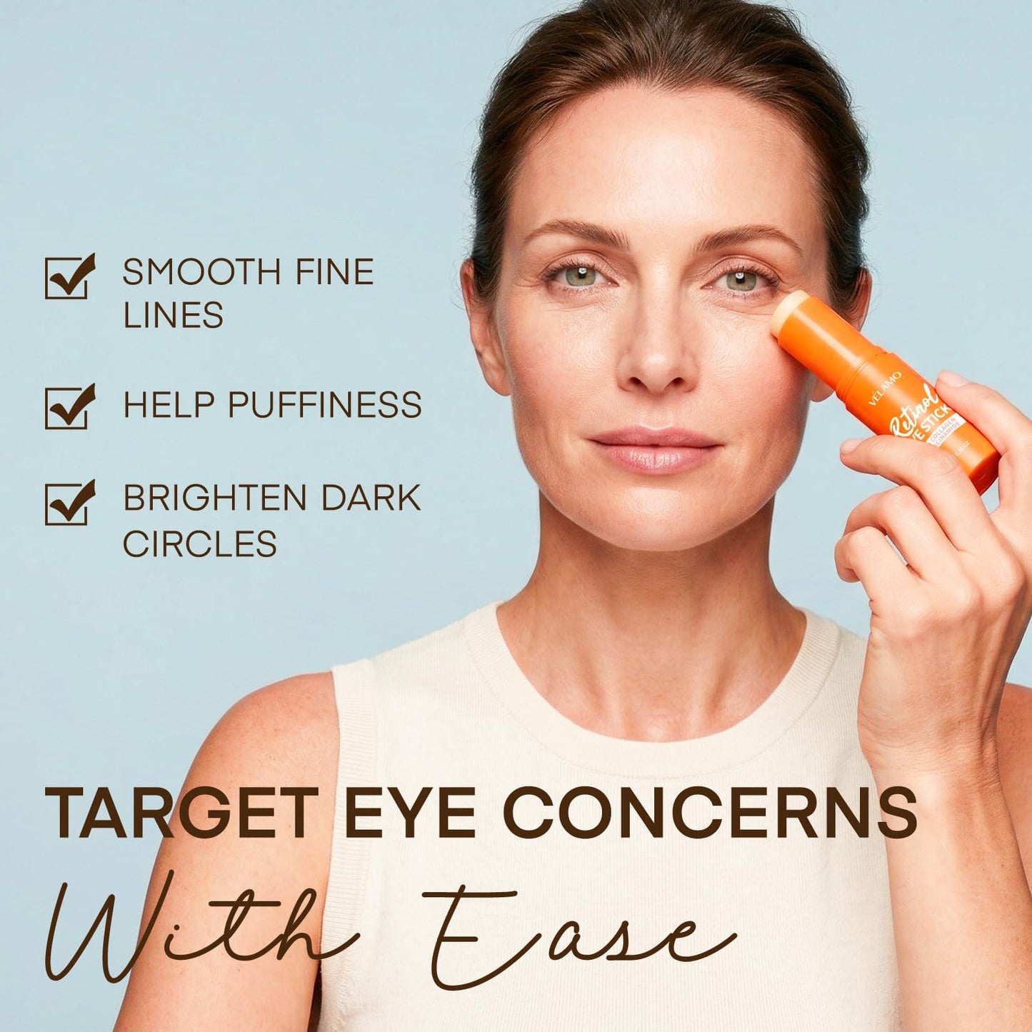 VELAMO ADVANCED Retinol Under Eye Balm Stick - Korean Eye Cream for Dark Circles, Puffiness, Eye Bags, Wrinkles & Fine Lines - 8-IN-1 Formula with Collagen, Niacinamide, Peptides & Hyaluronic Acid