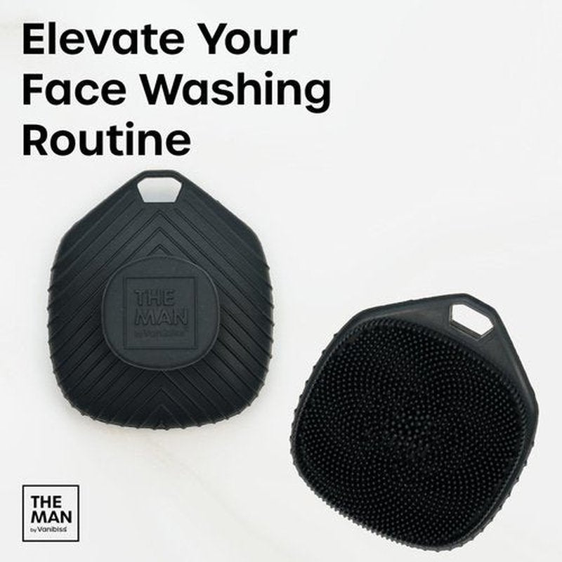 The Man Face Scrubber & Hook - Silicone Face Scrubber for Men, Gentle Exfoliating Face Massager, Flex Face Brush for Men, Removes Dead & Dry Skin, Skin Care Scrub, Shower Facial Cleansing Brush (1Set)