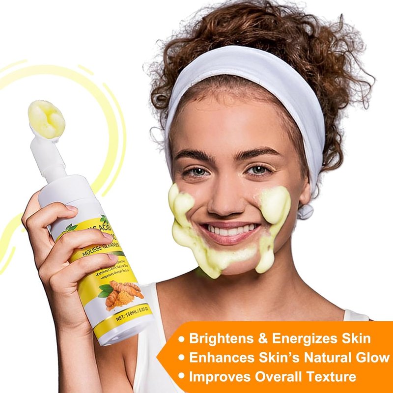 Turmeric Cleansing Mousse | Kojic Acid Facial Cleanser for Firming Skin & Deep Pore Cleanse - 150ML