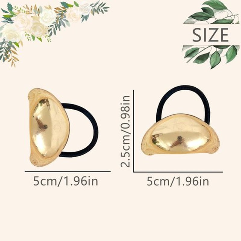 Hair Ties for Women Elastic Hair Ties Golden Metal Hair Cuff Wrap Hair Ties for Thick Hair Elastic Hair Ties Hair Accessories No Damage Hair for Women 4PCS