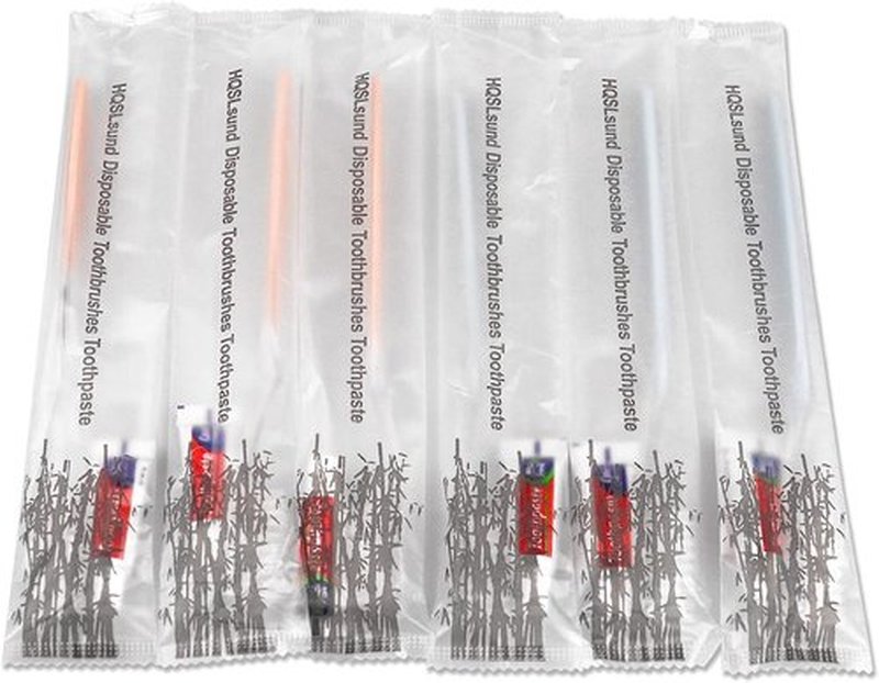 HQSLsund 50 Pack Disposable Toothbrushes with Toothpaste, Individually Wrapped Disposable Toothbrushes Bulk Toothbrushes Soft Bristle Manual Disposable Travel Toothbrush Kit