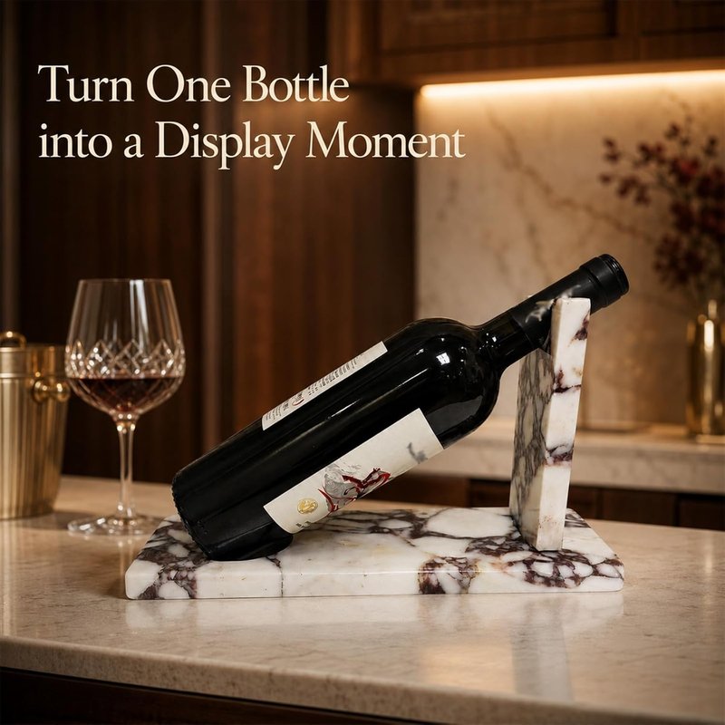 Modern Marble Wine Holder Stand - Elegant Single Bottle Wine Rack for Stylish Home Decor | Perfect Gift for Wine Enthusiasts