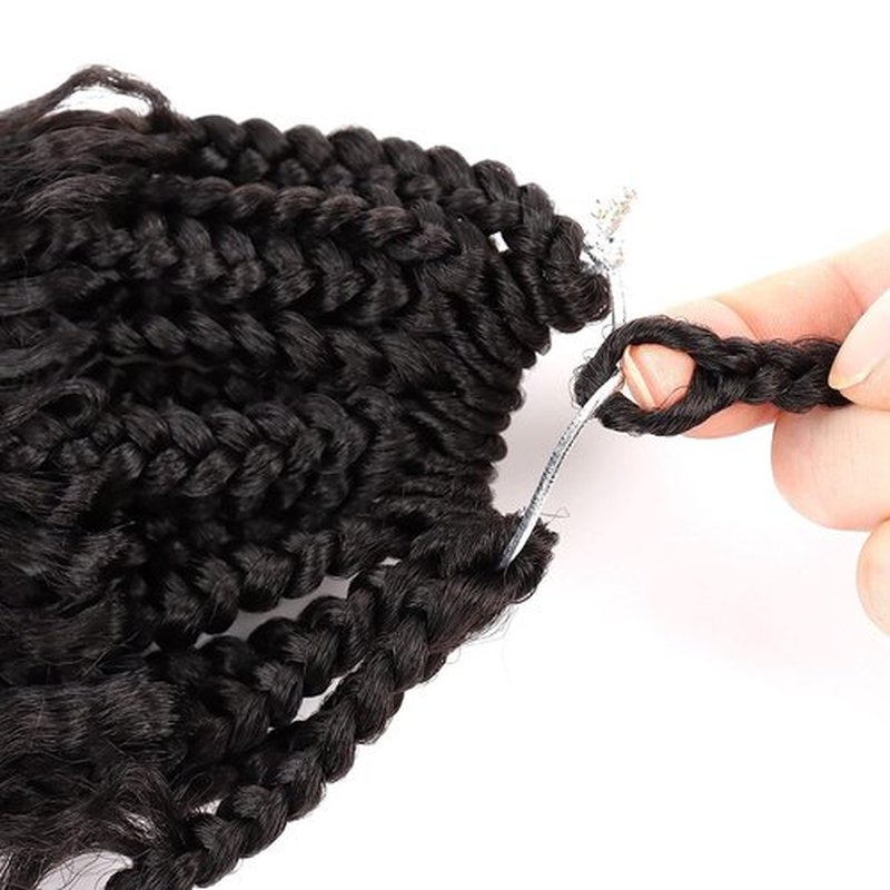 Goddess Box Braids Crochet Hair 12 Inch 8 Packs Boho Box Braids Crochet Hair Bohemian Crochet Box Braids Curly Ends Synthetic Braids Hair Extension For Women #2