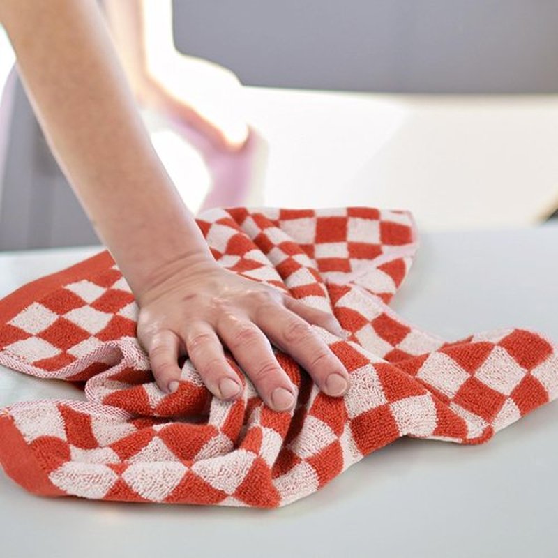 Super Soft Wash Cloths(Orange Checkered), 12 Pack Washcloths Facecloth, Cotton Face Towels Set for Body Showering 13x13 Inches, Gifts