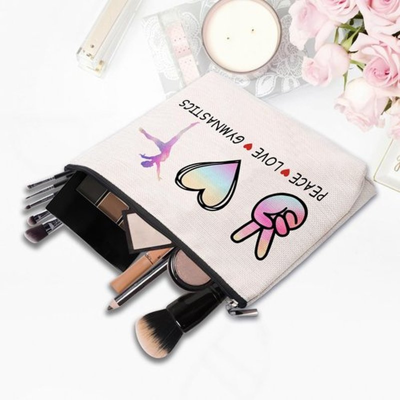 CEASQVAA Cosmetic Makeup Bag Gifts for Gymnastics Lover Women, Gymnastic Coach Gift, Gymnastics Athletics Birthday Gifts for Her Friend Sister Daughter
