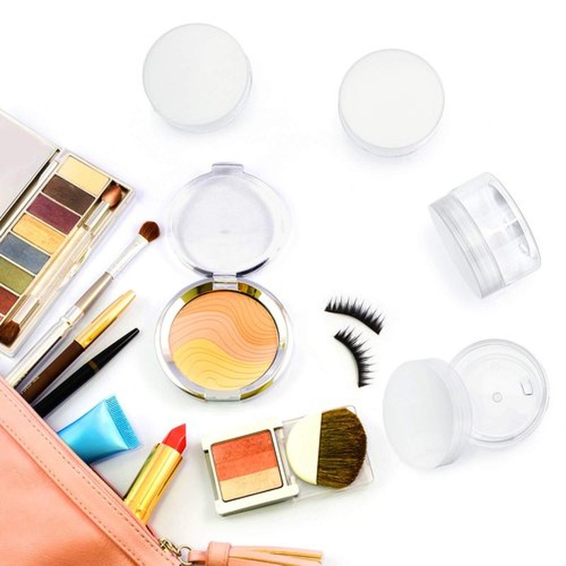 6 Pack Clear Container with Lids Small Plastic Pot Jars Wide Mouth Round Leak Proof Plastic Container Jars with Lid for Travel Storage, Eye Shadow, Nails, Paint, Jewelry (4 oz, Clear)